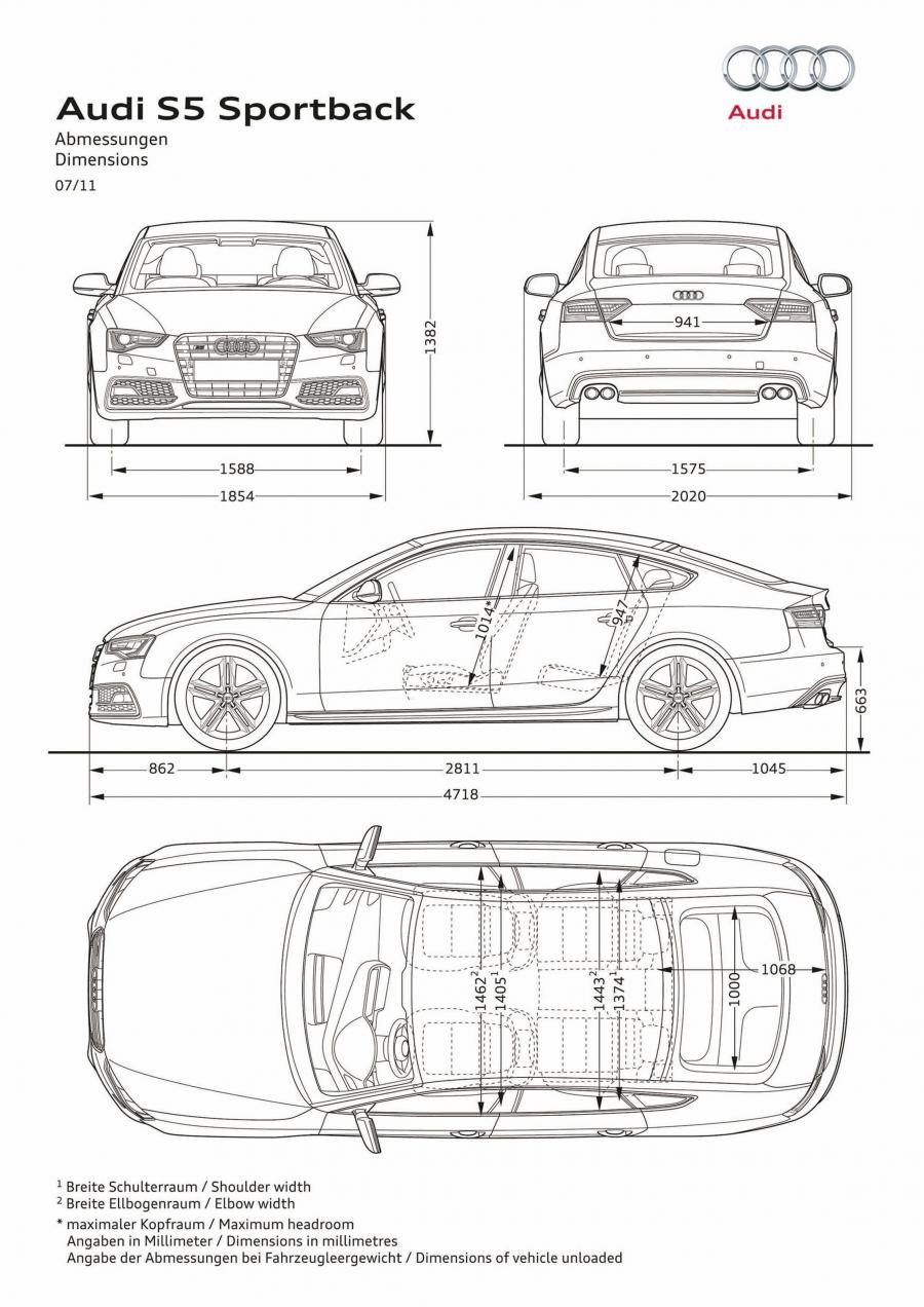 Схема Audi S5 Sportback 2011 года  (WW) (фото 14 из 40)